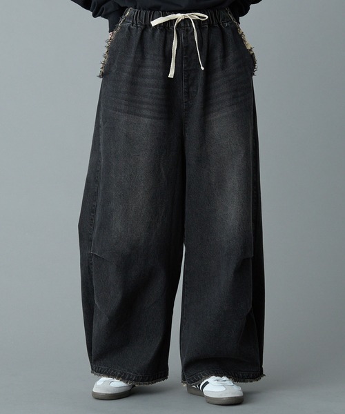 まさぼん RUUBON ジーンズ 「RUUBON」parachute fringe denim pants