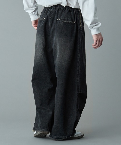 RUUBON ジーンズ 「RUUBON」parachute fringe denim pants