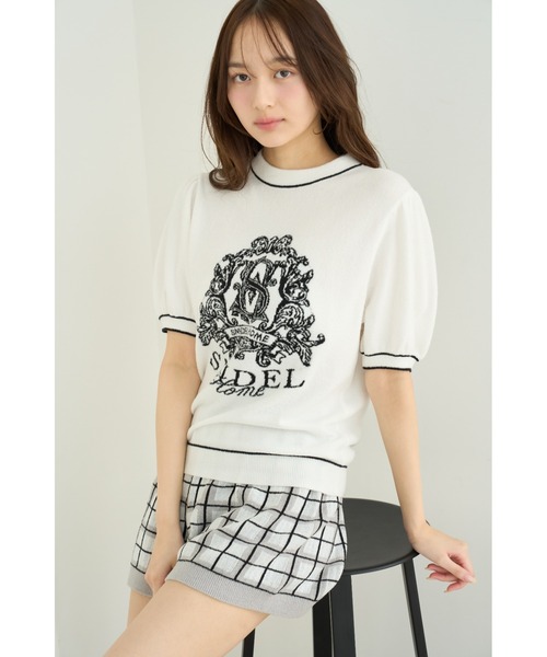 SNIDEL HOME パジャマ ルームウェア ロゴジャガードニット