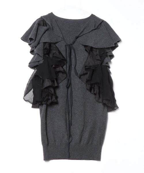 sacai（サカイ） フリル長袖ニット 2 グレー レディース : ZOZOTOWN