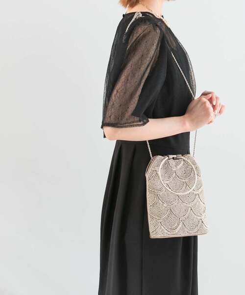 【美品】2WAY仕様リングハンドルビジューバッグ Kana ハンドバッグ 2WAY リング ハンドル ビジュー バッグ 結婚式