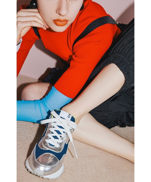 靴 OMMO CIRCLE CUTTING LLIC SNEAKERS OMMO ONLINE STORE / CIRCLE CUTTING METALLIC SNEAKERS