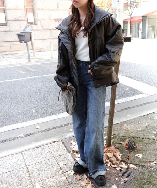 ままちゃん様　フェンネル ギャザージップブルゾン 微光沢 日本製 Java ブルゾン アウター ジャバコラボ」寒さ知らずの防寒力！高級感