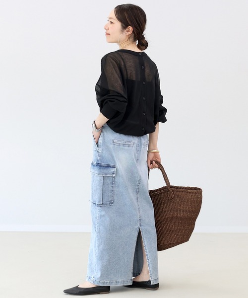 デニムスカートパンツ コンビネーション SALE】Zip Design Denim Combination Skirt