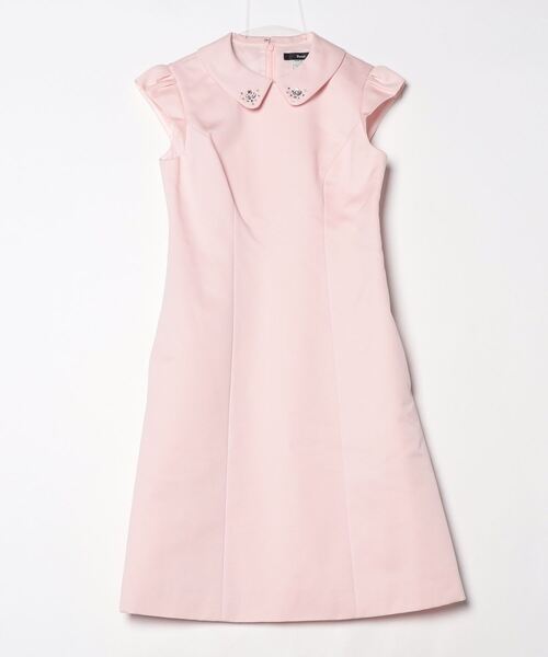 【美品】René ノースリーブ ライトピンク　ワンピース 34 Rene 「Rene」 ビジューノースリーブワンピース 34 ピンク