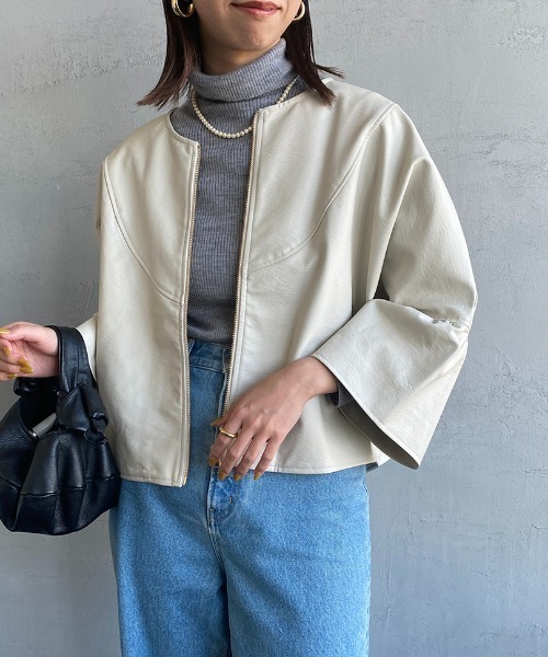 「JF Ready Made」 ジップアップブルゾン F ブラック レディース_画像2