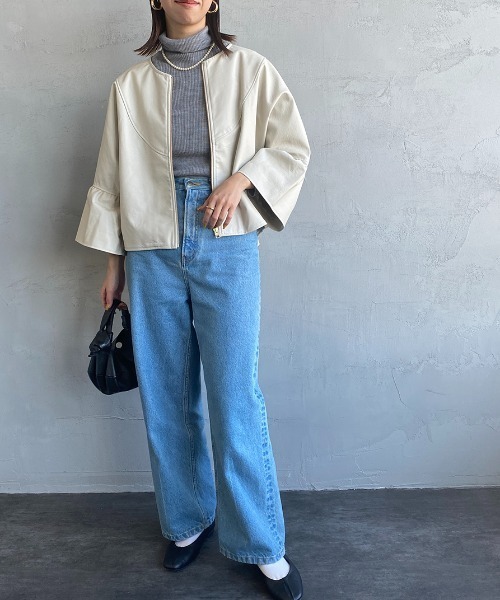 「JF Ready Made」 ジップアップブルゾン F ブラック レディース_画像8