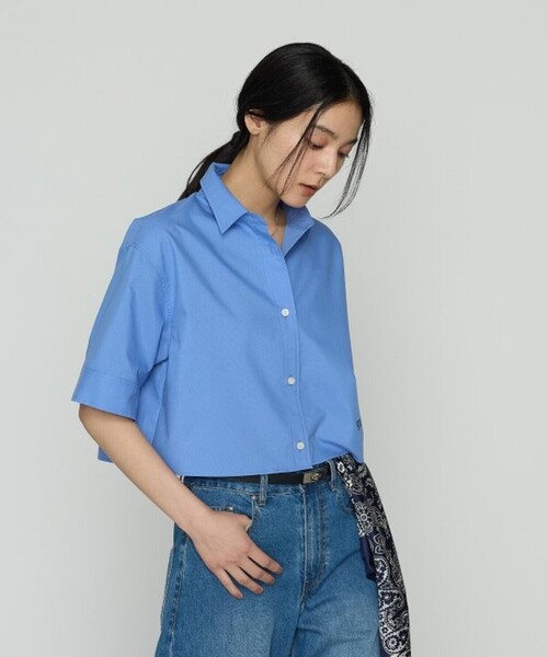 COMME CA（コムサ） ブラウス シャツ 夏 半袖 コットンキュプラ