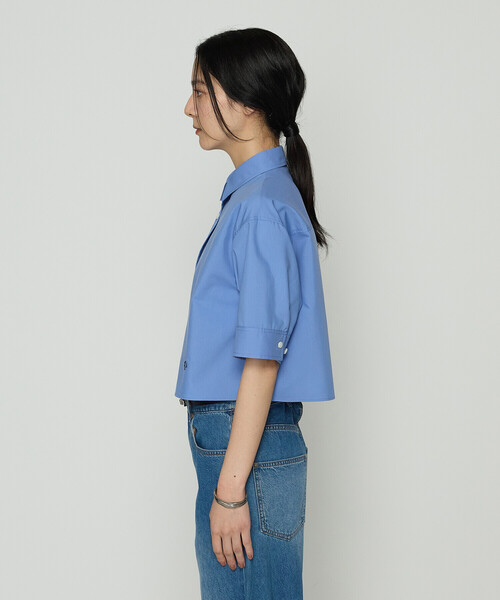 COMME CA（コムサ） ブラウス シャツ コットンキュプラストライプ 