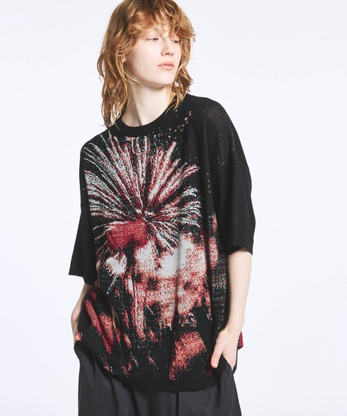 セーター ニット 「UNISEX」Prime-Over HANABI Short Sleeve Crew Neck Knit T-Shirt/プライム | MAISON SPECIAL