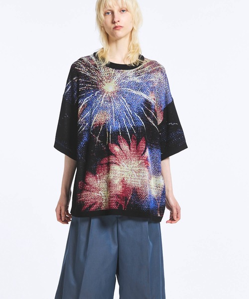セーター ニット 「UNISEX」Prime-Over HANABI Short Sleeve Crew Neck Knit T-Shirt/プライム | MAISON SPECIAL | 05