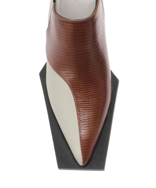 【UN3D.】アンスリード　スクエアミュール　ベージュ　美品 UN3D.（アンスリード） サンダル SQUARE EDGE POINTED SABO / スクエア
