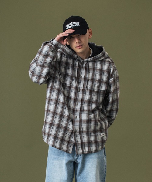XLARGE シャツ HOODED FLANNEL SHIRT メンズ レディース : ZOZOTOWN