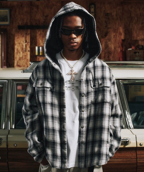 XLARGE（エクストラ ラージ） シャツ HOODED FLANNEL SHIRT メンズ