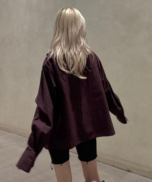 Ray BEAMS チェック フリル ブレード シャツ