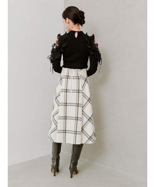 SNIDEL スカート Sustainableロービングチェックミドルスカート