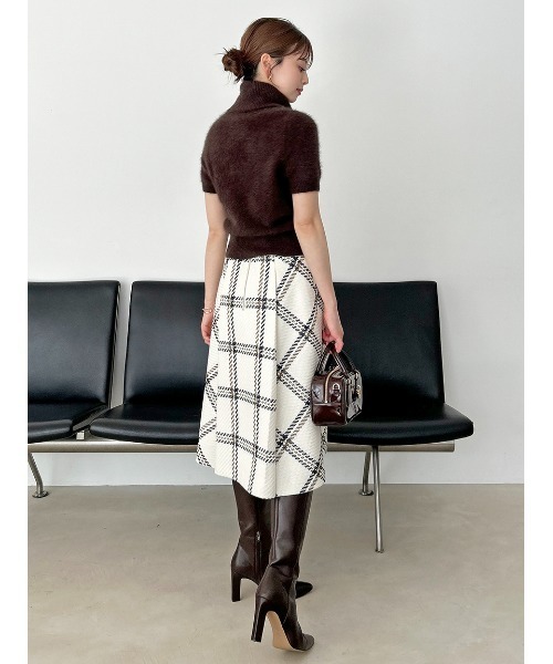 最終値下げ【25A/Wタグ付】SNIDEL ロービングチェックミドルスカート SNIDEL（スナイデル） スカート Sustainableロービングチェックミドル