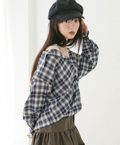 ブラウス シャツ ドッキングバルーンシャツ　582407 レディース | Heather | 03