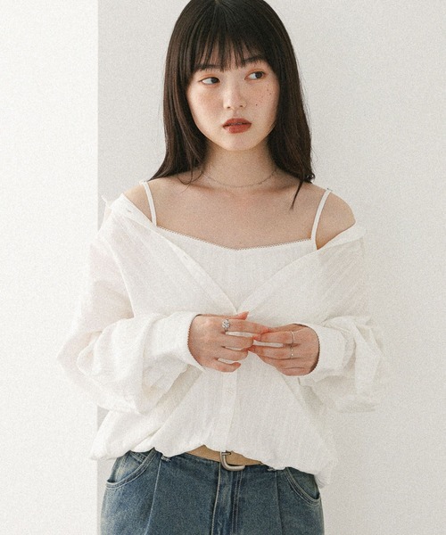 ブラウス シャツ ドッキングバルーンシャツ　582407 レディース | Heather