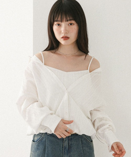 ブラウス シャツ ドッキングバルーンシャツ　582407 レディース | Heather | 04