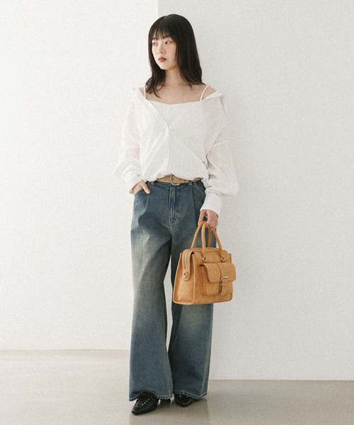 ブラウス シャツ ドッキングバルーンシャツ　582407 レディース | Heather | 08