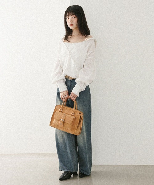 ブラウス シャツ ドッキングバルーンシャツ　582407 レディース | Heather | 09