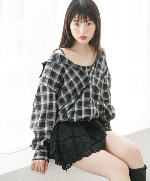 ブラウス シャツ ドッキングバルーンシャツ　582407 レディース | Heather | 11