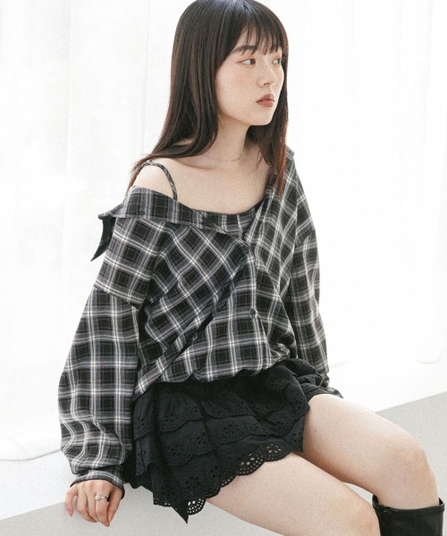 ブラウス シャツ ドッキングバルーンシャツ　582407 レディース | Heather | 13