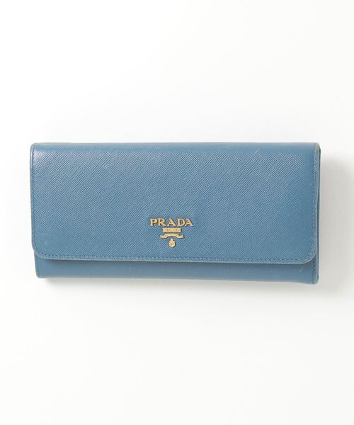 値下げしました。PRADA ブルー折り財布 PRADA プラダ 財布 三つ折り 1MH021 QWA F0016 BLUETTE