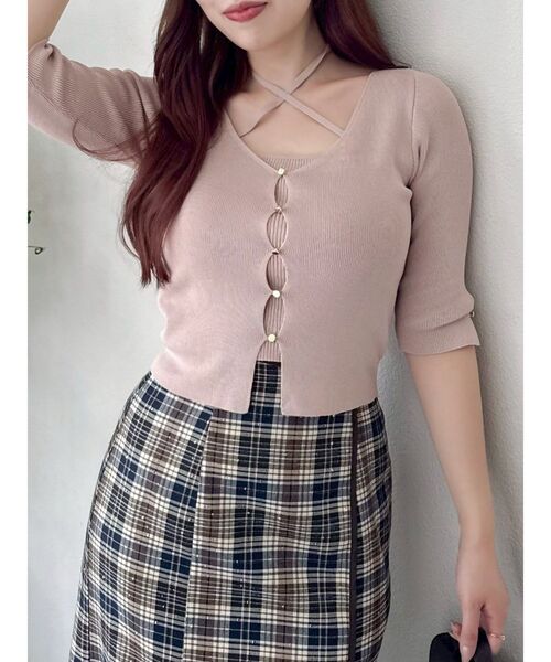 dazzlin♡ニット dazzlin（ダズリン）の「オーバーカラーZIPニットトップス（ニット