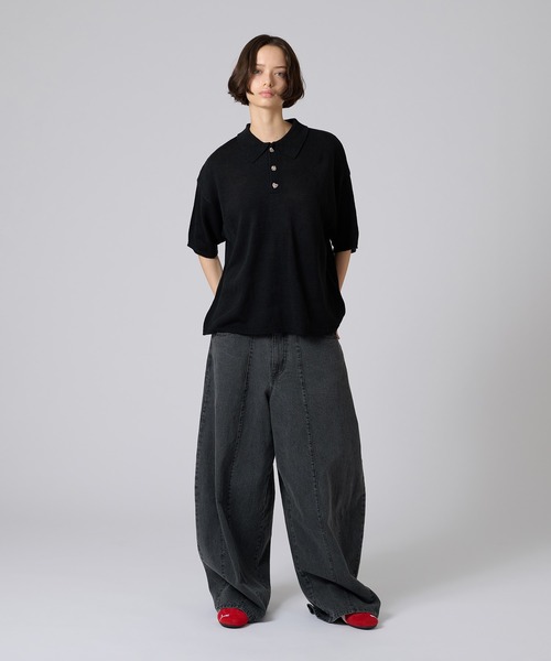 「ONCILY」 半袖ニット LARGE アイボリー メンズ