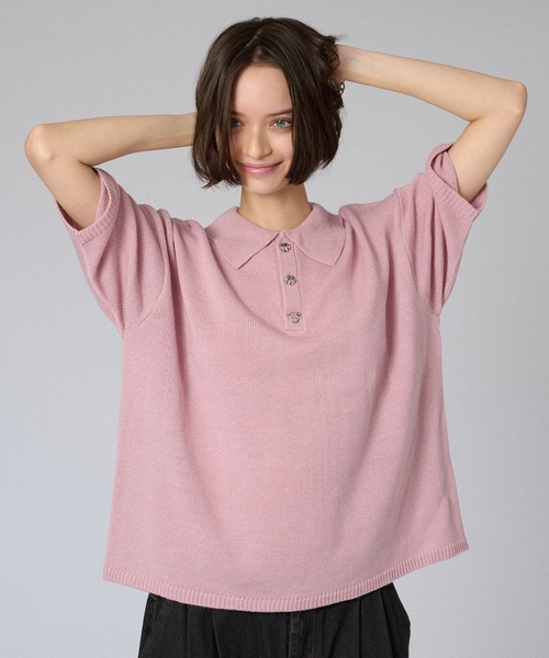 「ONCILY」 半袖ニット LARGE アイボリー メンズ