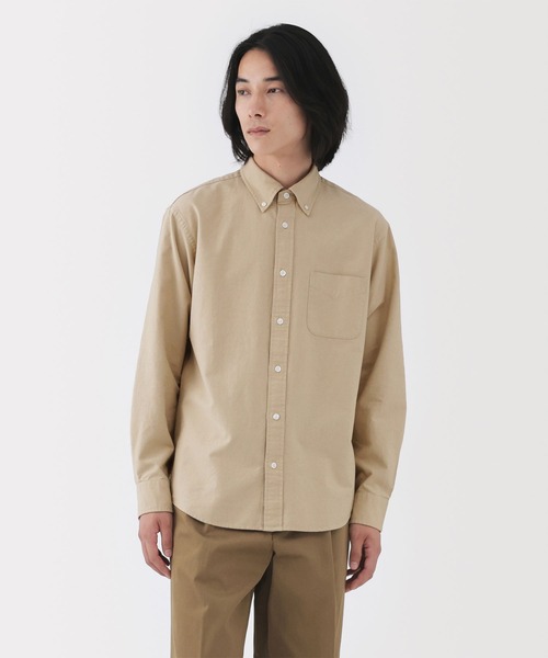 無印良品（MUJI） シャツ 紳士 洗いざらしオックスボタンダウン長袖