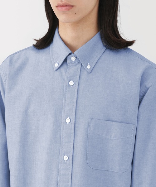 無印良品（MUJI） シャツ 紳士 洗いざらしオックスボタンダウン長袖