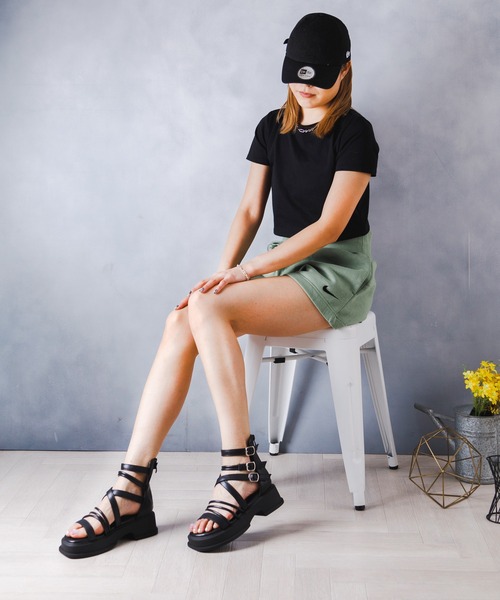 「attagirl」 フラットサンダル LL ブラック レディース_画像6