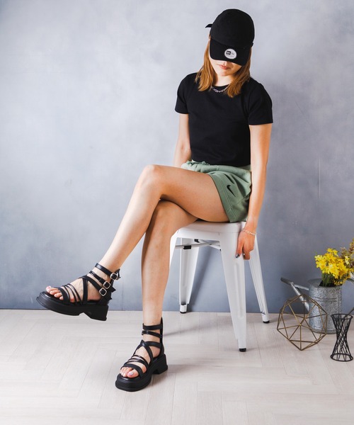 「attagirl」 フラットサンダル LL ブラック レディース_画像7