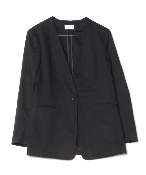 PLST ノーカラー ブラックジャケット PLST(プラステ)公式 | テックストレッチノーカラージャケット