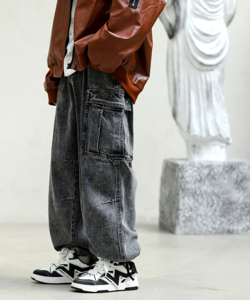 「neos」 「h-rem/museum」デニムパンツ MEDIUM スミクロ メンズ