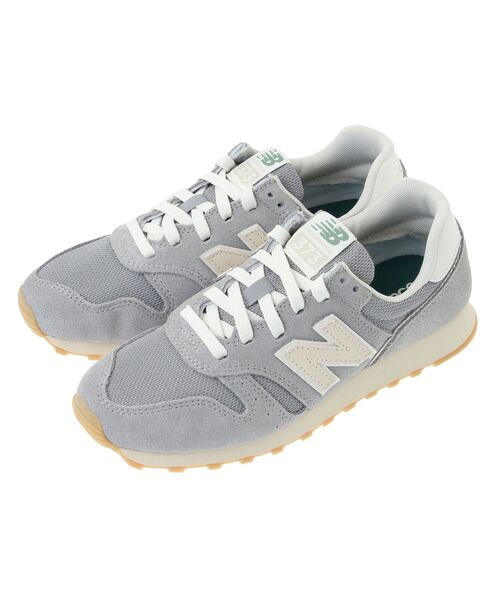 「EU，US NEW BALANCE」 ローカットスニーカー 24.5cm ライトグレー レディース