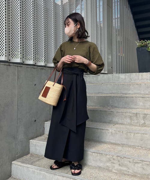 「hinari」 半袖ブラウス FREE ブラック レディース_画像3