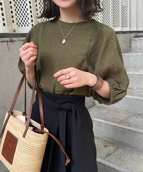 「hinari」 半袖ブラウス FREE ブラック レディース_画像5