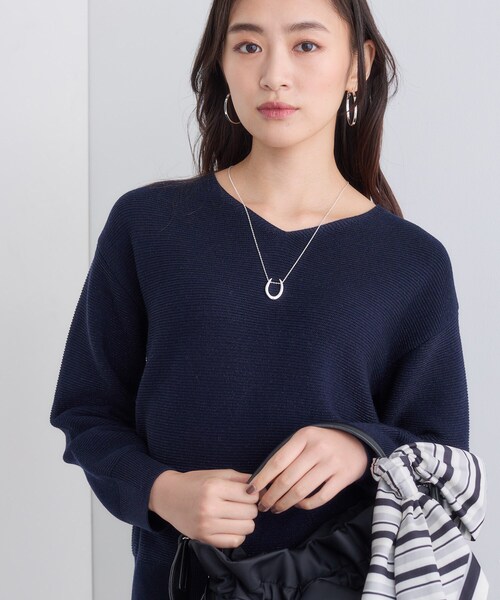 美品 チヴィディーニCIVIDINI ニット セーター シルク混 ネイビー 美品