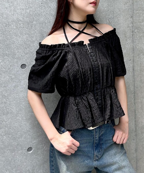 「PAGEBOY」 半袖ブラウス FREE グレイッシュベージュ レディース_画像4