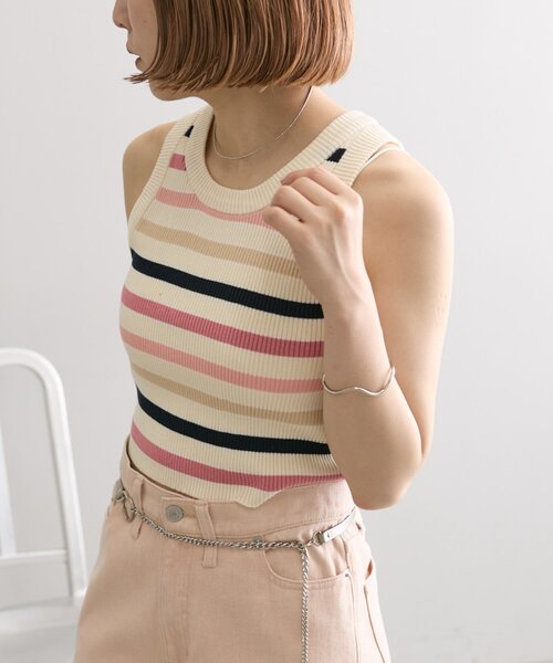 「mystic」 キャミソールニット FREE ピンク レディース_画像4