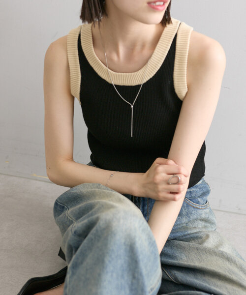 「mystic」 キャミソールニット FREE ピンク レディース_画像9