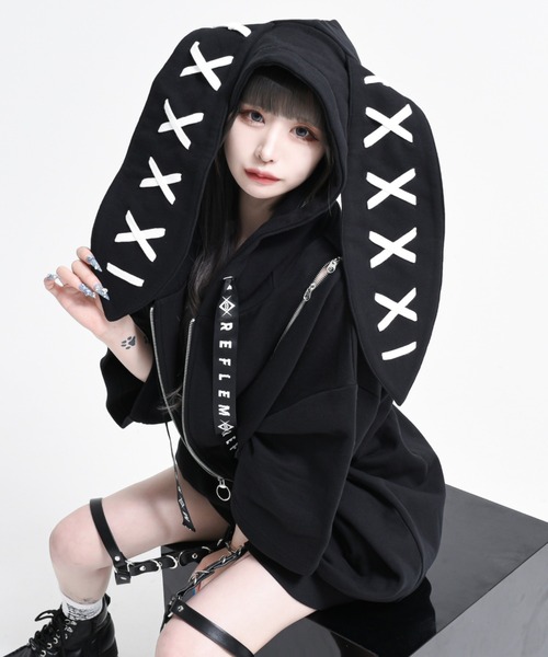 REFLEM（レフレム） ジップアップパーカー FREE ブラック レディース