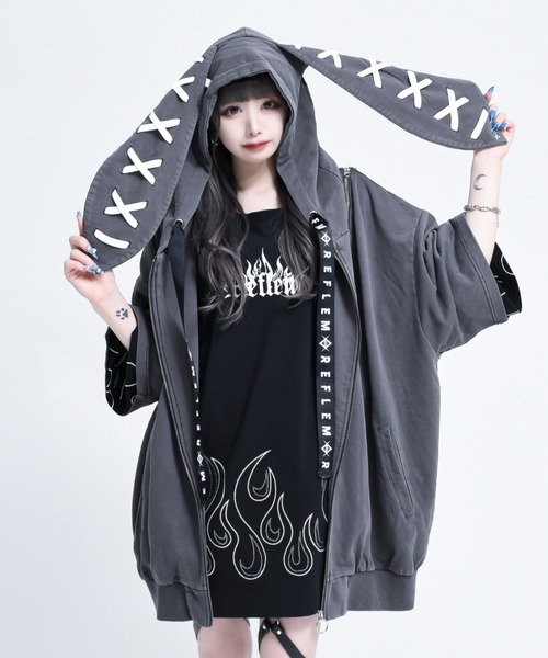 REFLEM（レフレム） ジップアップパーカー FREE ブラック レディース