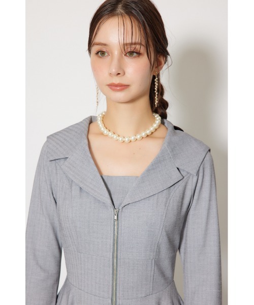 rienda ワンピース セーラーディティールフレアワンピース 秋服 冬服