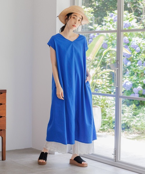 【新品未使用】フラダンス衣装　ノースリーブワンピース　ブルー studio CLIP（スタディオクリップ） ノースリーブワンピース FREE