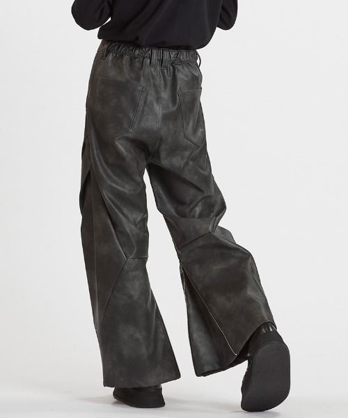 NO ID.（ノーアイディー） パンツ mp14314-シンセティックレザーZIP